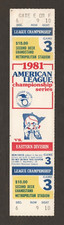 1981 American League Championship Series Minnesota Twins Phantom Ticket  #T287