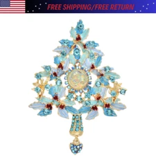 Sleeping Angel Christmas Tree Brooch Unisex Enamel Pin Antique Jewelry Gift USA