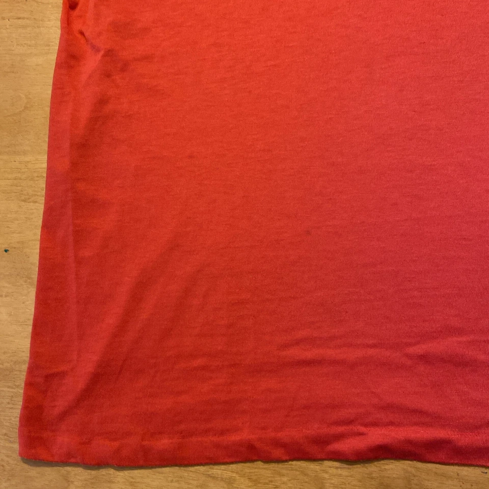 Polo rojo manga corta vintage para hombre doble K granjas talla grande hecho en ganado EE. UU. Foto 4 de 4