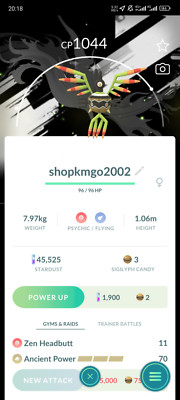  Shiny Sigilyph Background GoTour --Read description
