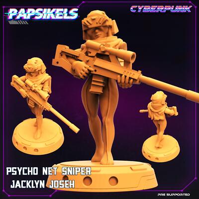 3D Printed Papsikels Cyberpunk Sci-Fi Psycho Net Sniper Jacklyn Joseh - 28mm