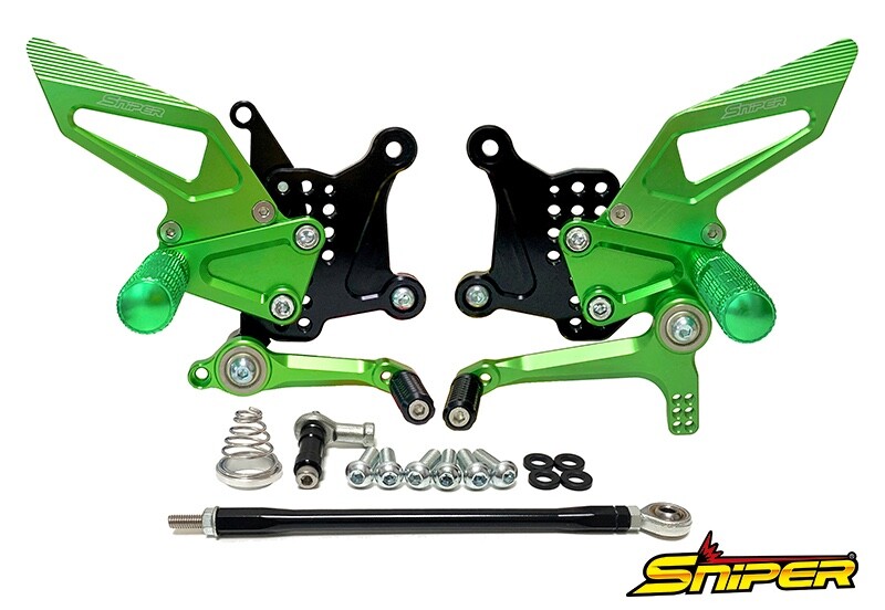 NINJA ZX-4R ZX-25R SNIPER Adjustable Rearset 5position Green