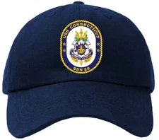 SSN-22 USS Connecticut Badge Navy Baseball Cap Hat Hook and Loop Closure