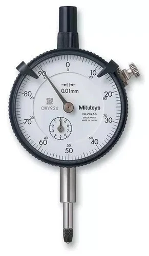 Mitutoyo 2046AB Flat Back Dial Indicator Range 0-10mm Graduations 0.01mm