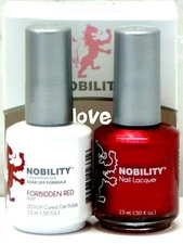 NOBILITY Gel Nail Polish 0.5fl.oz UV/LED Gel Color Duo NBCS013- Forbidden Red