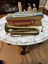 Vintage Rexcraft Official Boy Scouts of America Brass Bugle Horn with Box