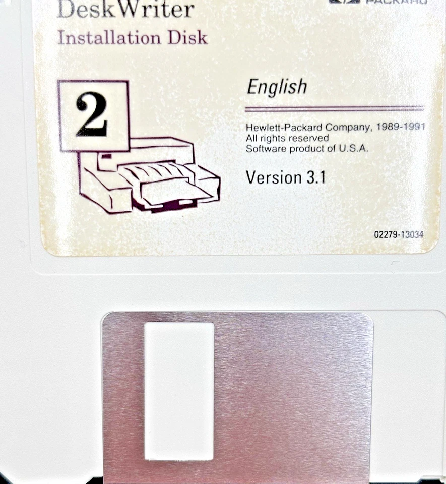 Vintage HP Desk Writer Installation Disk Set of 3 3.5 inch Floppy Disk - Image 2 of 3