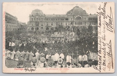 Santiago Chile Plaza de Armas Religiöse Prozession Fronleichnam [1901]