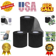 Pre Wrap Tape Athletic,3 Rolls X 22 Yards Black Prewrap,Headbands for Hair,Fo...