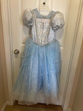 DISNEY STORE -CINDERELLA DELUXE GOWN - Child size Large 10/12  46" LONG 