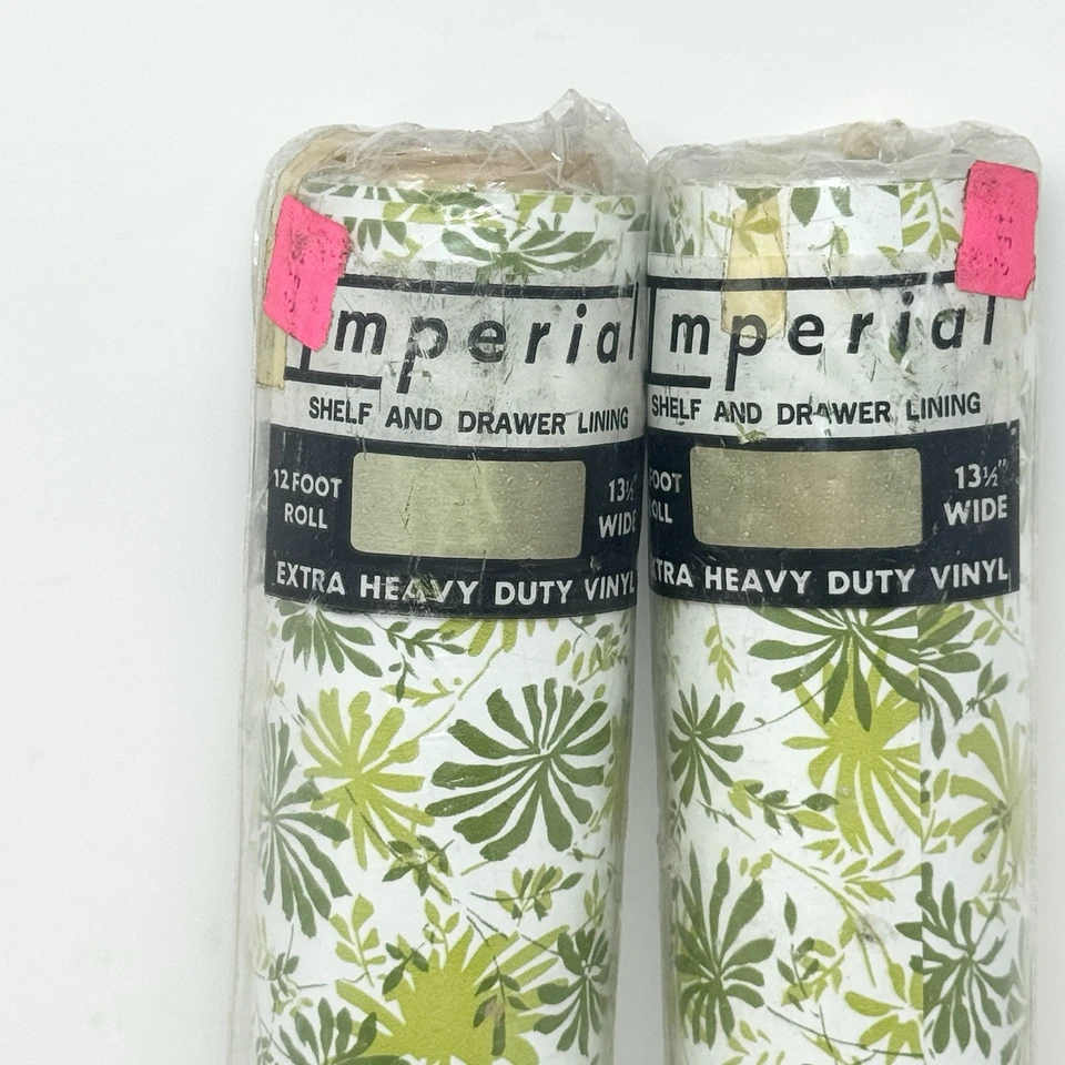 De colección Midcentury Imperial Carlene Vinilo Forro Contacto Verde Floral MCM Foto 2 de 4