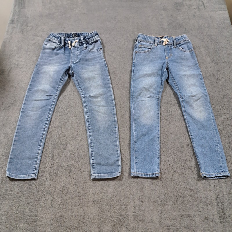 Bundle Of 2 Gap Slim Stretch Jeans Girls Size Small Blue Denim Outdoor