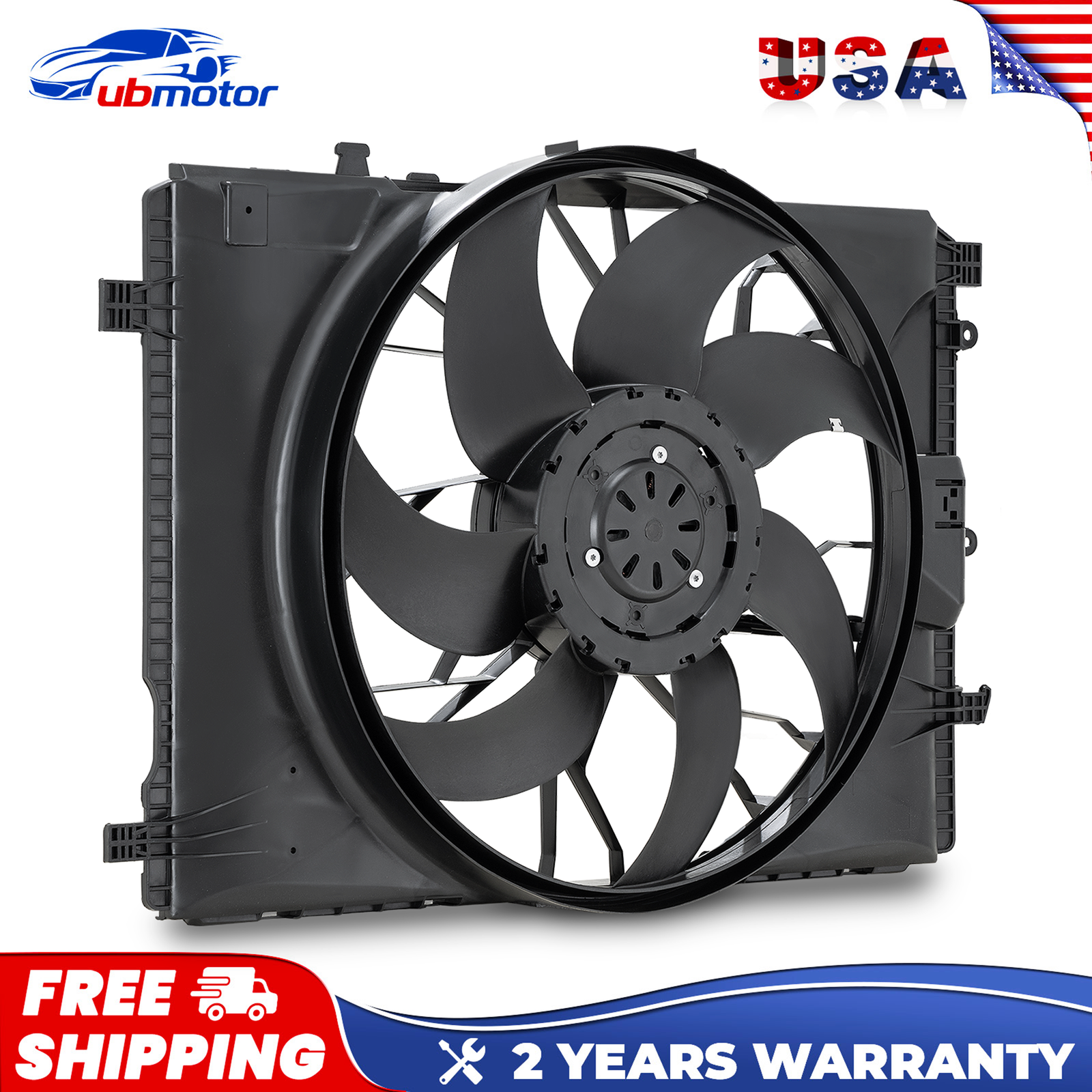 Radiator Cooling Fan 600W For 2008-2014 Mercedes-Benz C300 C350 2010-2016 E350