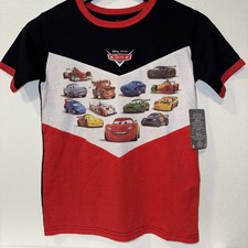 Disney Store Cars Lightning McQueen Character Boys Short Sleeve T Shirt Size 7