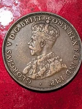 1917 I AUSTRALIA  PENNY GEORGE V CALCUTTA MINT BRONZE COIN #352