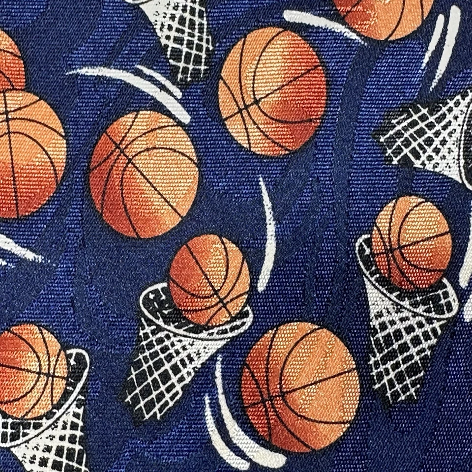 Gravata masculina feita à mão Steven Harris poliéster jacquard basquete novidade - Imagem 2 de 4