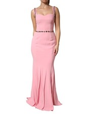 Dolce & Gabbana Pink Embellished Sheath Mermaid Gown Women's Dress