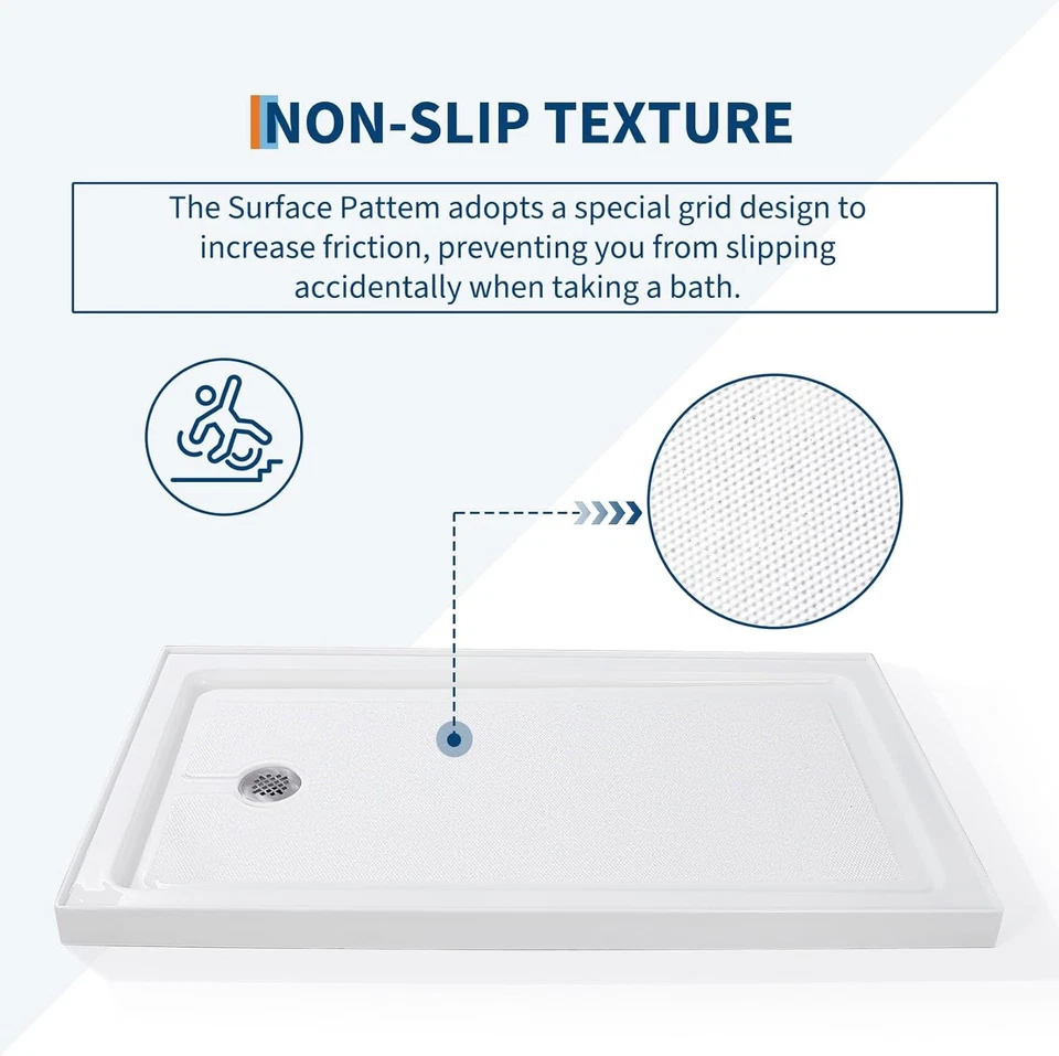 Base de Ducha 60"x32" Sartén Único Umbral Drenaje de Ducha con Cubierta de Acero Inoxidable Foto 2 de 4