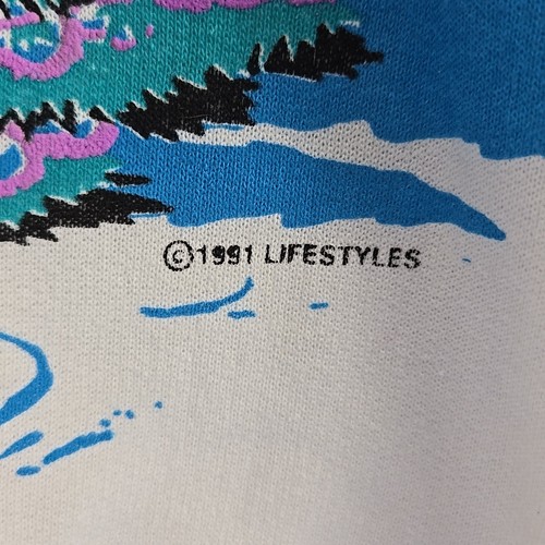 Vintage Lifestyles Ski Chalet sweatshirt Snow XL All Over Print 1991 Sweater New - Picture 6 of 14