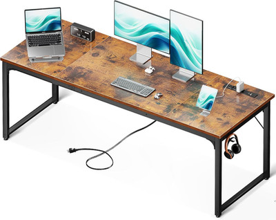 71'' Computer Desk w/ Charging Ports Home Office Gaming Workstation Writing Desk