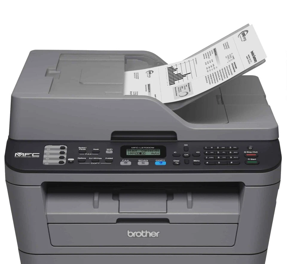BROTHER MFC-L2700DW DUPLEX WIRELESS USB AIO COMPACT A4 MONO LASER PRINTER COPIER - Image 4 of 4