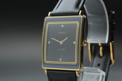 [Near MINT] RADO DIASTAR Jubile 160.3605.2 Gold Square Unisex Quartz Watch JAPAN