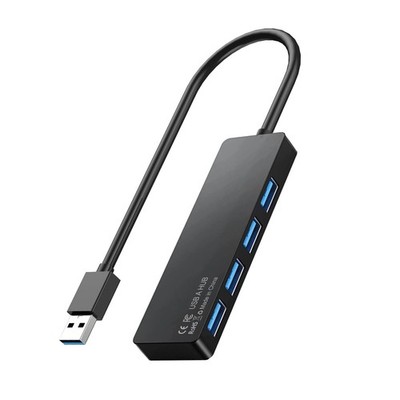 USB 3.0 Hub, 4-Port Multiple A Splitter for 25CM/ 0.8FT, Black-Plastic