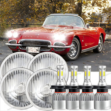 For Chevy Corvette 62-82 4x Dot 5.75 5-34 Inch Led Headlights Hilo Beam H4