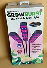 Bell+Howell Growburst 3-Head LED Grow Light Full Spectrum w/ Timer & Clip-On