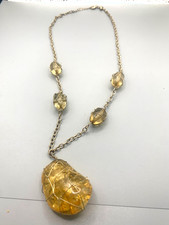 Boho Style Wire Wrapped Acrylic Stone 24" Necklace