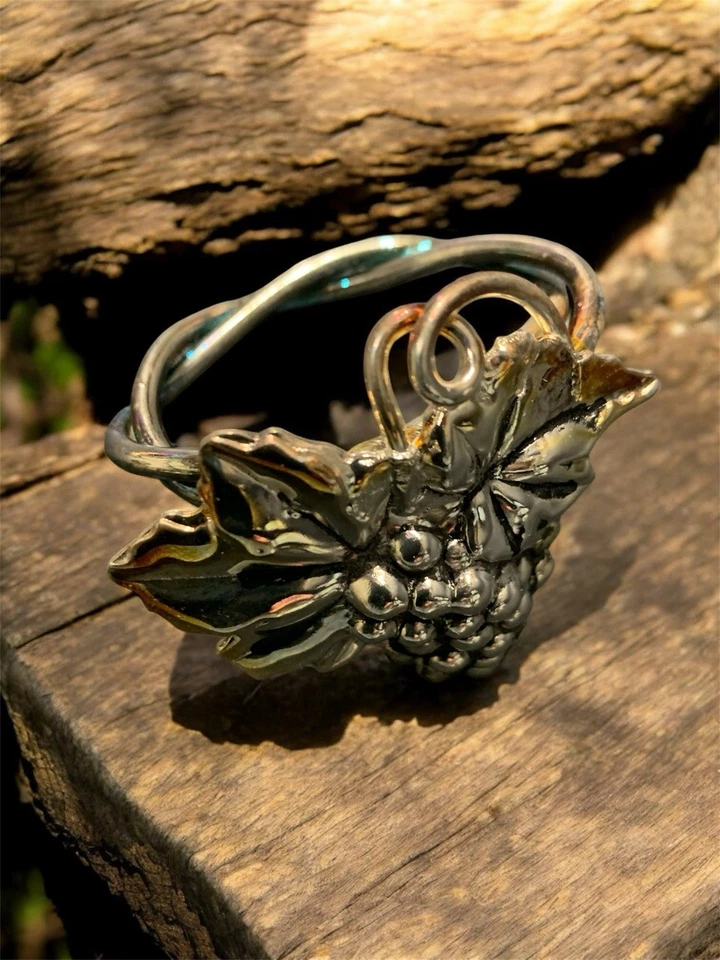 Servilletas de tela blancas/negras toile uva tonos plata anillos casa de campo francesa Foto 3 de 4