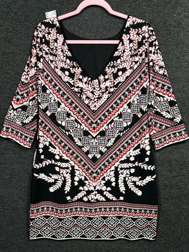 White House Black Market Sheath Dress Womens Size L Multicolor Paisley Stretch