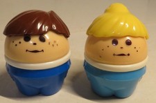 Vintage 2 Pc Set Little Tikes Toddle Tots Weeble Wobble Chunky People Figures