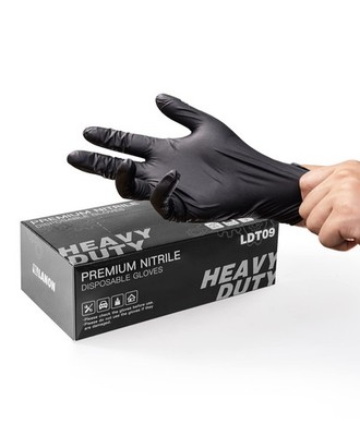 LANON 6-mil Black Nitrile Disposable Gloves, Food-Safe, Powder-Free, Heavy-Du...