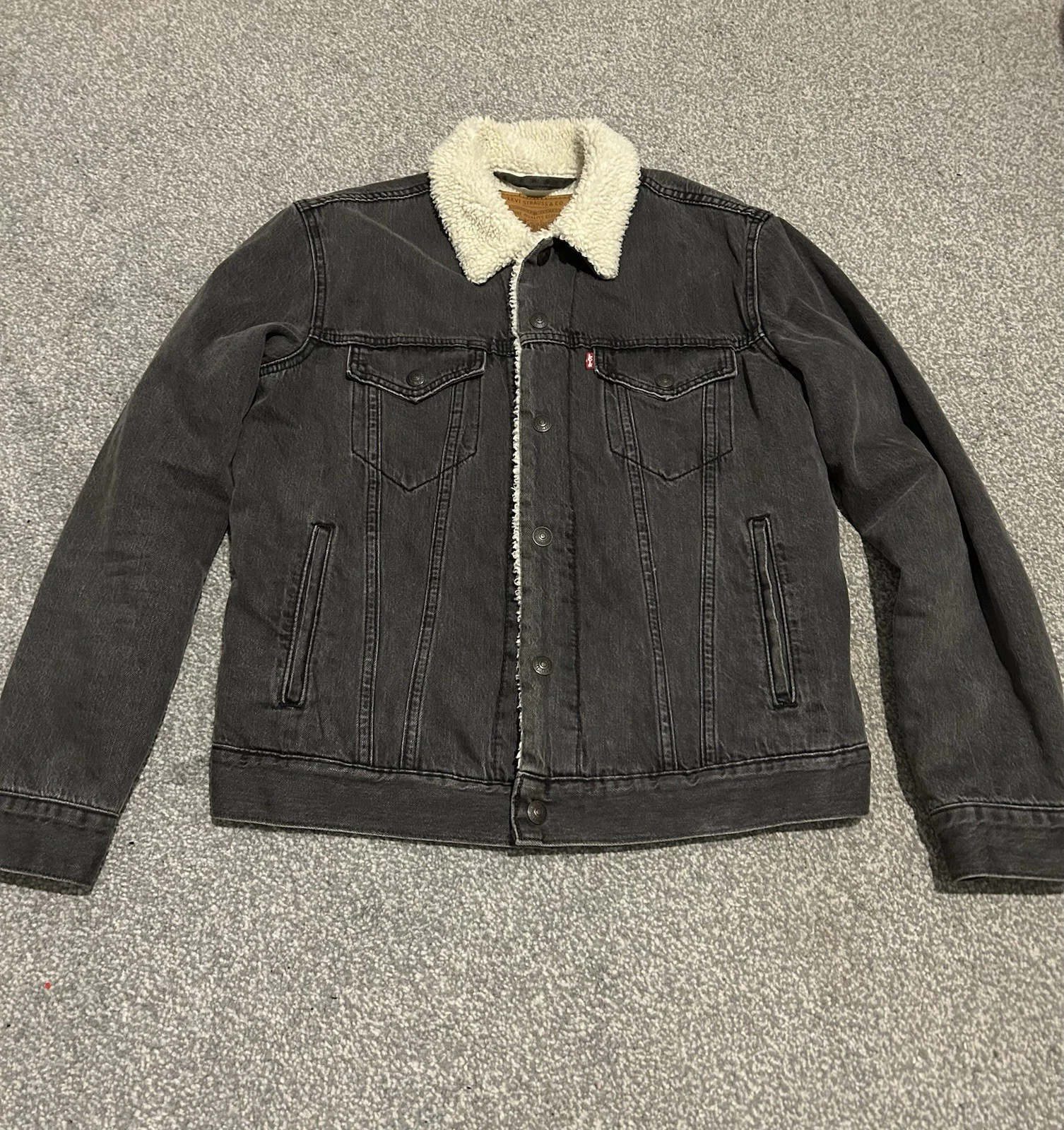 Men’s Levi’s Denim Jacket - Size S 160cm/165cm - Black/Grey - Good Condition