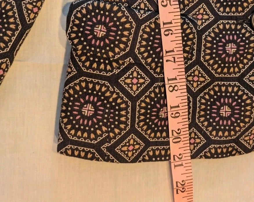 Blazer Ann Taylor LOFT Mujer Talla 0 Marrón Patrón Geométrico de Pecho Único Foto 4 de 4