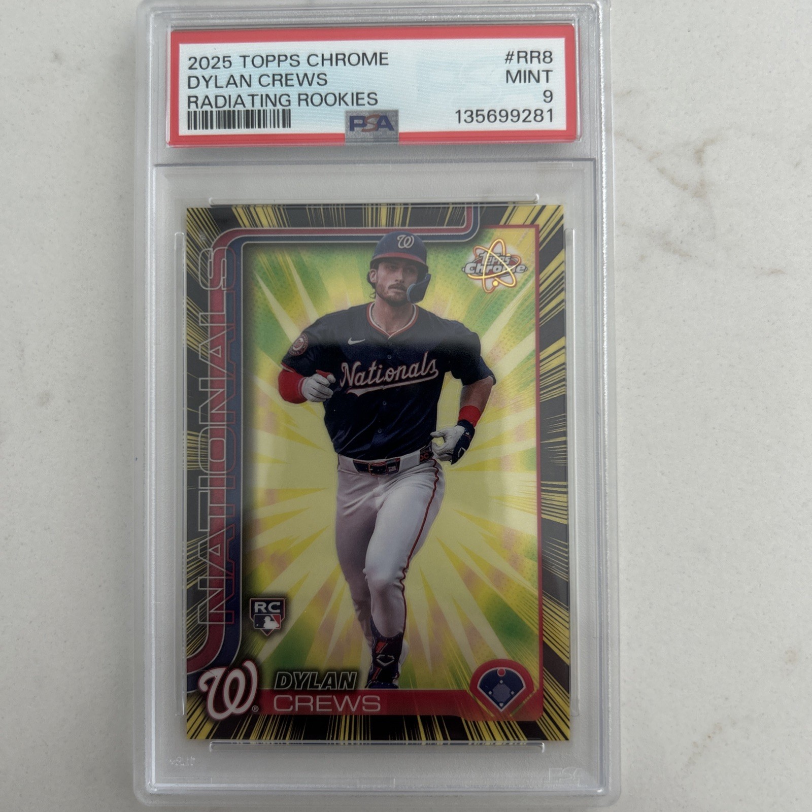 2025 TOPPS CHROME RADIATING ROOKIES RC #RR8 DYLAN CREWS PSA 9