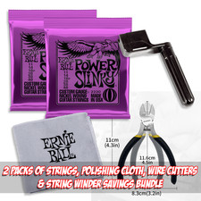 Ernie Ball Power Slinky 2 Pack, Polish Cloth,...