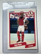Tony Pena 1990 Fleer 256 Cardinals + Card Saver