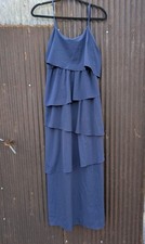 Old Navy Tiered Maxi Dress Women Small Navy Fairy Flowy Romantic Minimalist