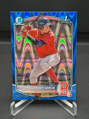 2025 Bowman Jhostynxon Garcia #BCP-43 Blue Raywave Refractor /150 1st Bowman