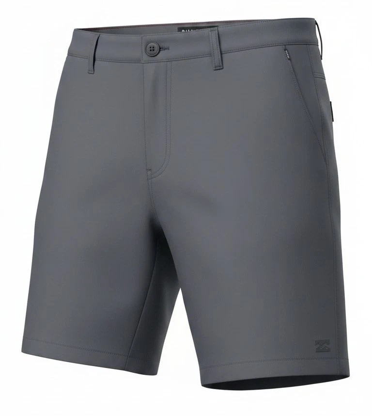 BILLABONG Platinum Men's Gray Polyester Elastane Blend Performance Shorts 34