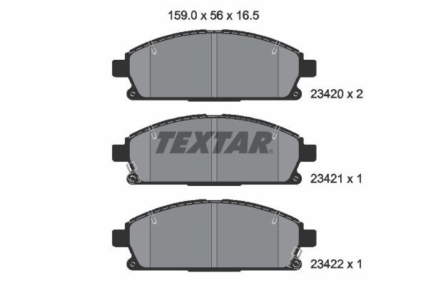 Textar 2342001 Bremsbelagsatz, Scheibenbremse FüR Infiniti Passend FüR Nissan-image