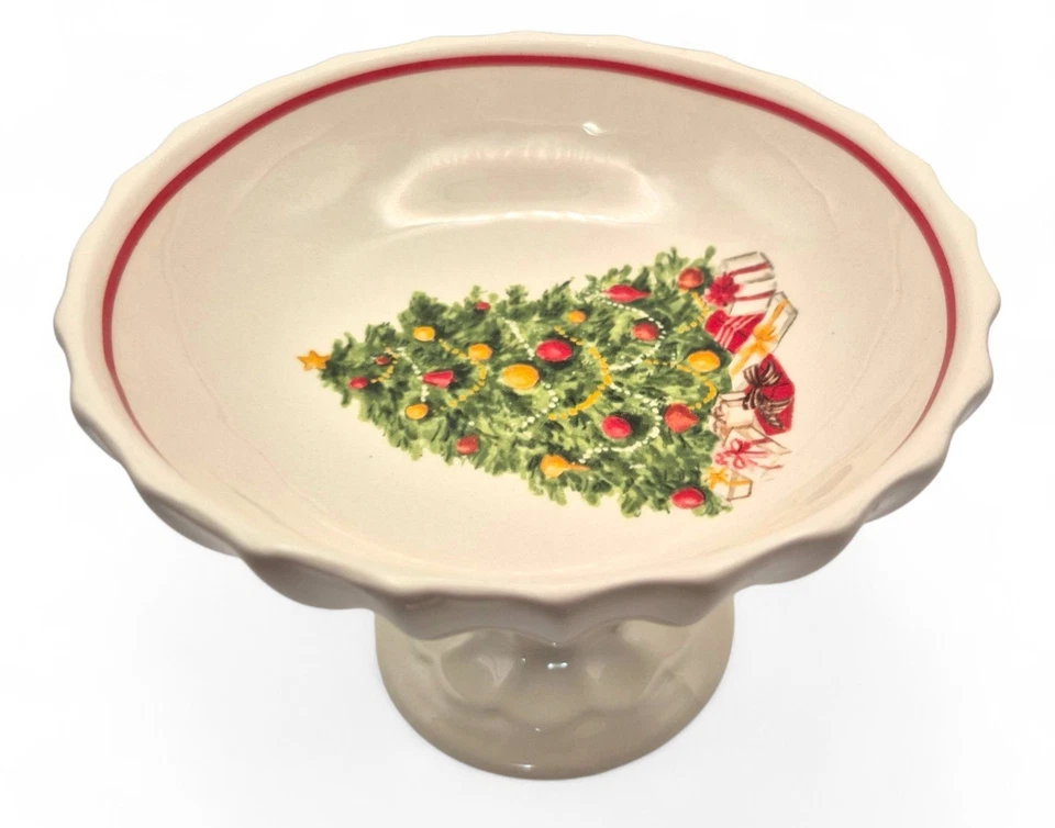 Juego de cuencos de inmersión con pedestal Mud Pie con cuchara árbol de Navidad cerámica Foto 4 de 4