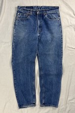 VTG 90s LEVIS 505 Denim Jeans Straight Fade Medium Wash 32/30 Hemmed USA Made