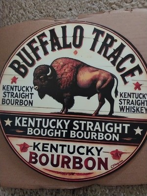 Buffalo Trace Kentucky Straight Bourbon Kentucky Bourbon Metal 8 In Round.