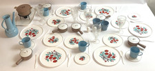 Vintage 1950s Worcester Ware Toy Dishes Set 62pc Plastic USA Play Kitchen