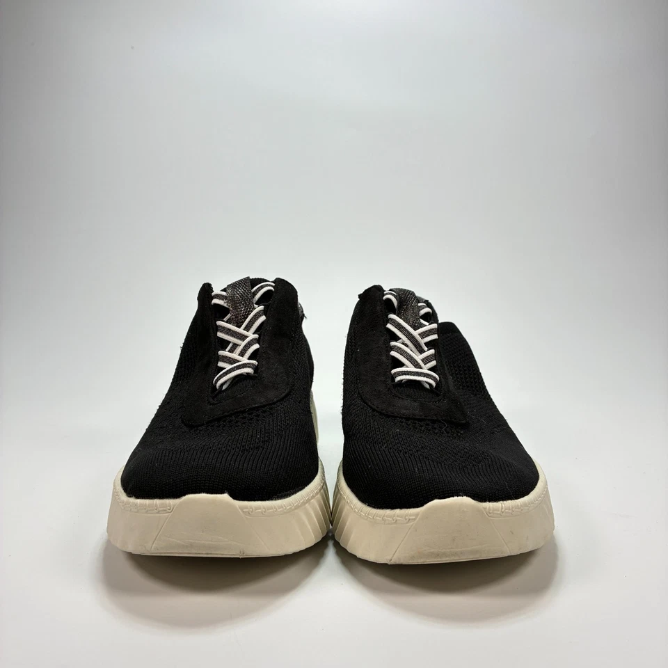 Bzees Black Slip On Wedge Sneaker Lace Up Comfort Casual Shoes Women's 9.5M - Image 2 of 4