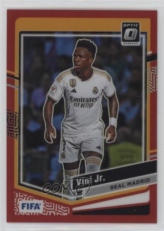 2023 Panini Donruss FIFA Optic Red Prizm 52/299 Vinicius Junior Vini Jr #119 4x9