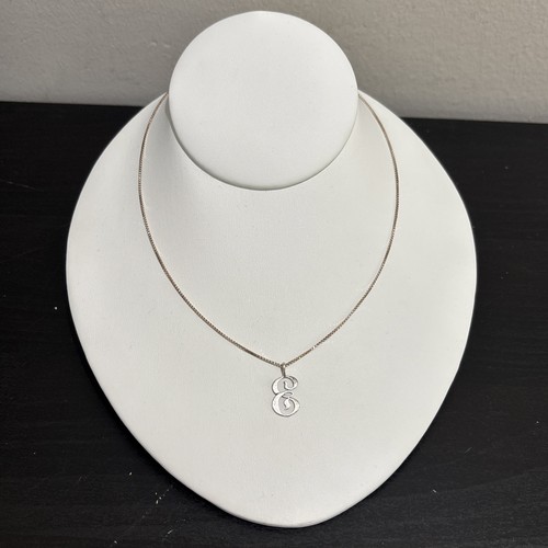 Initial Letter E Necklace - 925 Sterling Silver - Name E Letter Charm